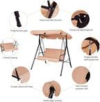 Tangkula 2 Person Porch Swing, Outdoor Swing - Image 7