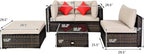 Tangkula 5 Pieces Patio Rattan Furniture Set, Outdoor Sectional Rattan Sofa Set - Image 4