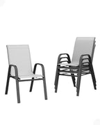 Outdoor Stackable Dining Chairs Set of 4, High-Back Patio Stacking Chairs - Image 8
