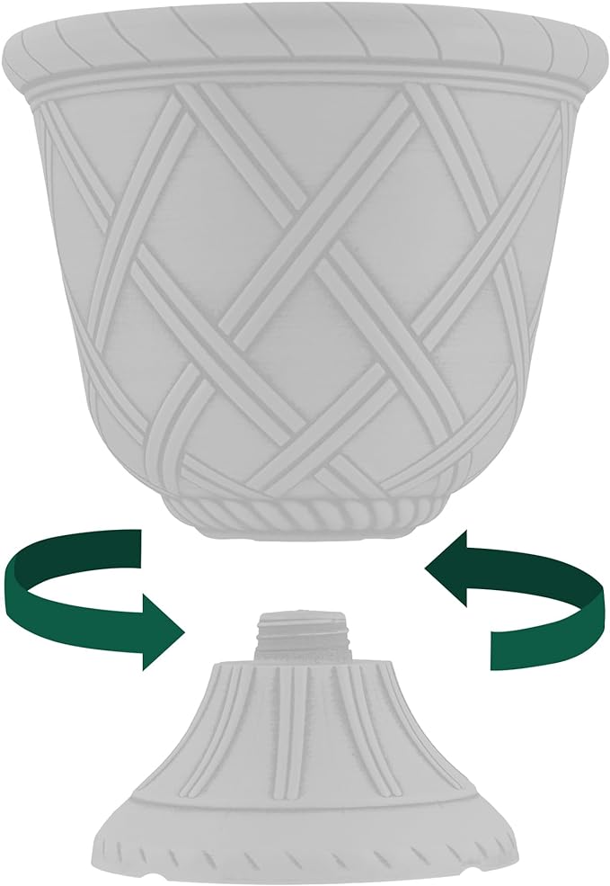Arcadia Garden Products PL61BG Lattice Plastic Garden Urn, Classic Decorative - Image 3