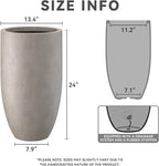 Kante 24 Inch Tall Round Concrete Planter, Large Indoor Outdoor Plant Pots - Image 2