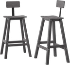 Bar Height Chairs Set of 2, HDPE Bar Height Outdoor Chairs, Weather Resistance by Naga+Bahna
