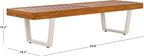 SAFAVIEH Outdoor Patio Furniture Heather Natural Brown Solid Wood & White Legs - Image 3