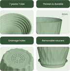 Plastic Plant Pots, 7/6.5/6/5.5/5/4.5/4 inch Flower Pots - Image 4
