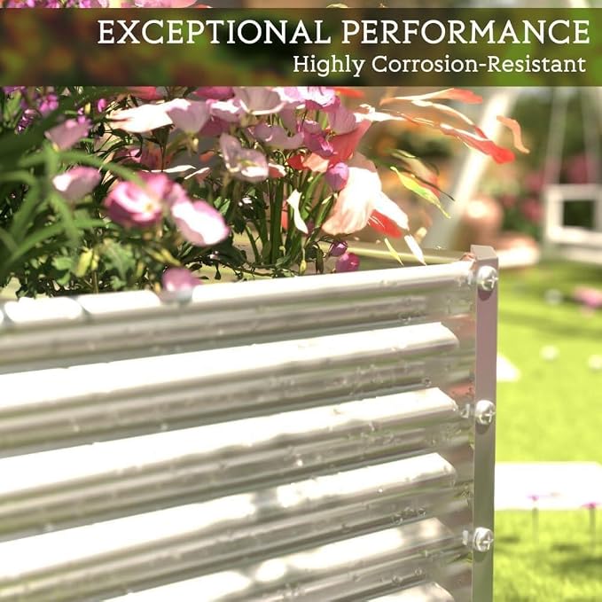 FRIZIONE 3pcs Tall 4x2x1.5ft Galvanized Raised Garden Bed Outdoor, Steel Garden - Image 5
