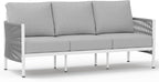 Aluminum Outdoor Patio Couch, 3 Seats HDPE Rope Patio Sofa by Oasbira