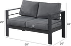 Wisteria Lane Patio Furniture Aluminum Loveseat, All-Weather Outdoor 2 Seats - Image 3