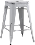 AC Pacific 24” Metal Backless Barstool Set of 2 – Country Rustic Style - Image 4