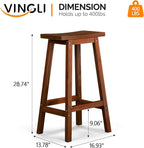 VINGLI Outdoor Bar Stools Set of 2, Solid Cedar Wood Barstools - Image 3