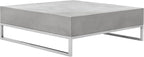 SAFAVIEH Outdoor Collection Eartha Modern Dark Grey Concrete Coffee Table - Image 4