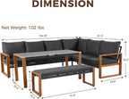 Grand patio Aluminum Patio Furniture Set, L Shaped Outdoor Sectional Sofa - Image 7