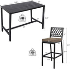 5-Piece Outdoor Patio Bar Set, Bar Height Patio Dining Set, Weather-Resistant - Image 7