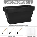 Window Box Planter, 6 Packs 17 Inches Rectangle Planters Box - Image 3