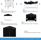 OASISHOME One Push Setup Pop-up Gazebo Portable Canopy Tent 10'x10', - Image 5