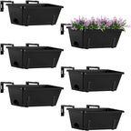 ETELI Railing Planter Hanging and Planter Box Brackets Set 6 Pack Adjustable by ETELI