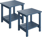 GarveeLife Adirondack Outdoor Side Table 18 x 15 in, HDPE 2-Tier Patio Side by GarveeLife
