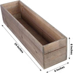 Efavormart 24"x6" Natural Rectangular Wood Planter Box Set - Image 3