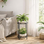 Plant Stand 2-Tier 10.2in Width 16.4in Tall Flower Pot Rack Small Plant Table - Image 2