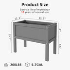 Raised Garden Bed with Drainage Hole Waterproof HDPE Elevated Planter Box with - Image 2