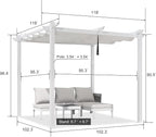 PURPLE LEAF 10' x 10' Aluminum Outdoor Pergola White Wind-Resistant Retractable - Image 2
