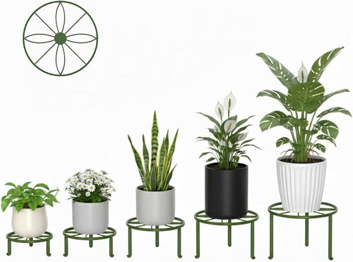 5 Pack Metal Potted Plant Stand Small Flower Pot Holder - Image 2