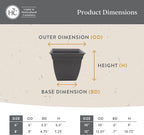 The HC Companies 10 Inch Eclipse Square Planter Pots - Image 5