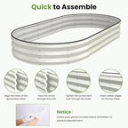 Galvanized Raised Garden Bed 8x4x1 FT, Oval Metal Raised Garden Bed Outdoor - Image 7