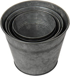 Briful 5 Size Galvanized Buckets Rustic Farmhouse Metal Bucket Galvanized - Image 6
