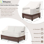 Patio Furniture Covers, 3 Piece Heavy Duty Waterproof Outdoor Furniture Cover - Image 2