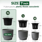 T4U 7 Inch Self Watering Pots for Indoor Plants, 4 Pack Plant Pots, Self - Image 2