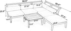 Merax 6 Pieces Patio Furniture Set, Outdoor L-Shaped Sectional Sofa Set - Image 2