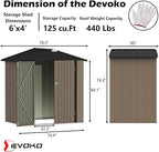 Devoko Outdoor Storage Shed 6 x 4 FT Lockable Metal Garden Shed Steel - Image 6