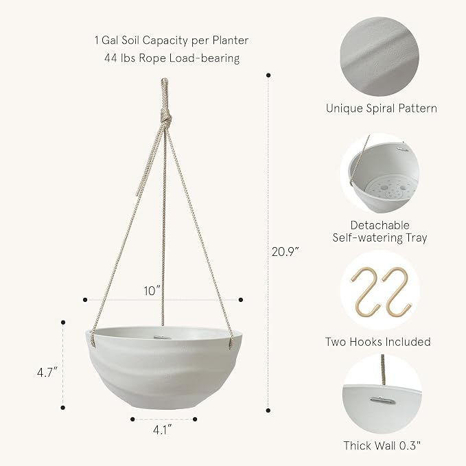 La Jolie Maison 10 Inch Hanging Planters - Image 3