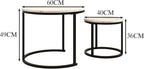HOJINLINERO Round Coffee Table, Nesting Coffee Table Set of 2, Center Tables - Image 2