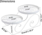 2 Tier White Plant Stand, Metal Flower Stand Indoor Outdoor, Anti-Rust Iron - Image 4