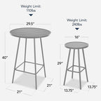Best Choice Products 3-Piece Patio Dining Set, Bar Height, Outdoor Bistro Set - Image 2