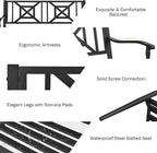 S AFSTAR Outdoor Garden Bench, Metal Porch Bench Seat - Image 4