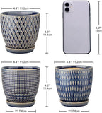 Oairse 4 inches Ceramic Planter Pots 3 Set of Small Round Flower Pots - Image 5