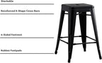 AC Pacific 24” Metal Backless Barstool Set of 2 – Country Rustic Style - Image 5