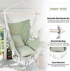 Hammock Chair Hanging Rope Swing Chair, Max 450 Lbs, Large Hanging Chair - Image 6