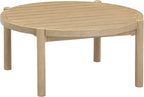 Nathan James Bora Round Outdoor Coffee Table, Farmhouse Wood Coffee Table - Image 7