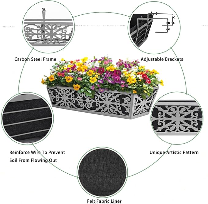 6 Pack 30 Inch Window Boxes Planter - Image 3