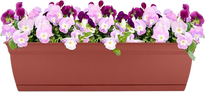 The HC Companies 30" Eclipse Plastic Window Box 7.76"x29.98"x6.57" in Clay Color - Image 2