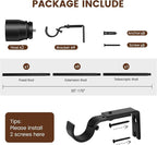 1” Diameter Curtain Rods Itself is 30 to 170 inch 1 Pack Fit 30-168 inch Window - Image 3