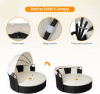 Outdoor Round Daybed Wicker Patio Furniture Outdoor Furniture - Image 4
