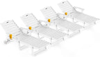 Outdoor Lounge Chair Set of 4, All Weather Patio Chaise Lounge Chairs by CIOKEA