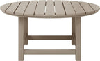 WestinTrends Malibu Low Outdoor HDPE Round Patio Coffee Table, Weathered Wood - Image 3