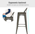 COSTWAY Metal Bar stools Set of 4, - Image 7