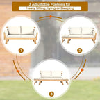 Tangkula Convertible Acacia Wood Patio Couch Sofa Bed - Image 6