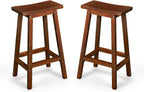 VINGLI Outdoor Bar Stools Set of 2, Solid Cedar Wood Barstools by VINGLI